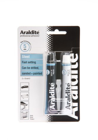 5 X Araldite ARA-400010 15ml 2-Tubes Steel Epoxy