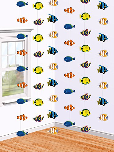 6-teiliges Hängedeko Set * TROPISCHE FISCHE * für Kindergeburtstag oder Mottoparty // Kinder Geburtstag Kinderparty Party Decken Deko Deko Dekoration Hanging Decoration Clownfisch Nemo Doktorfisch