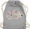 Turnbeutel Rucksack - Ostergeschenk Ostern - Süßer Igel Frühlingstiere mit Blumen - Unisize - Hellgrau - turn beutel sporttasche kinder besondere ostergeschenke sportbeutel kindergartentasche