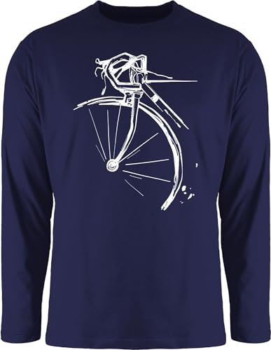 Langarmshirt Herren Langarm Shirt - Bekleidung Radsport - Fahrrad Geschenk Rennrad I Radfahren Geschenk - XXL - Navy Blau - fahrradshirt Radsport-Bekleidung Bike Rad Tshirt Radfahrer Mann t Fahrrad-