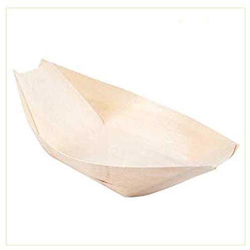 Palucart Barchette Bambu Finger Food 100 Coppette in Legno 14 x 8 cm Biodegradabili Compostabili per Aperitivo Snack Stuzzichini Barca Pagoda