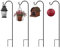 Urban Deco Shepherds Crook Hooks for Garden Lights Adjustable Metal Stake Hangers Garden Heavy Duty Plant Hooks for Garden Lights Weddings Plant Baskets Lantern Bird (4 Pack Black)