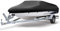 NEVERLAND Bootsplane Abdeckplanen Boote - Bootspersenning 4000PA 420D Oxford Abdeckplanen Für Boote Bootspersenning Boot Persenning Bootspersenning Schutz Cover Schwarz V-Rumpf Boat Cover 20ft-22ft