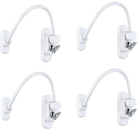 4PCS Window Locks for UPVC Windows, Window Restrictor Security Locks with Keys, Window Safety Locks for Window Security and Child Safety, Easy to Install