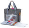 Teamoy Knitting Shoulder Bag, Yarn Storage Tote for Yarn and Unfinished Project, Crochet Hooks, Knitting Needles and Accessories, Grey (NO Accessories Included)