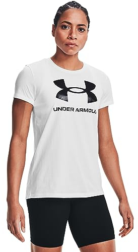 Under Armour Womens UA Sportstyle Graphic T-Shirt White/Black XL