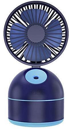 Jjoer Mini Ventilatore da Tavolo Nebulizzatore Ventilatore Ventilatore Portatile Ricaricabile Ventilatore A Pale Mini Ventilatore da Tavolo per Camera da Letto Blue