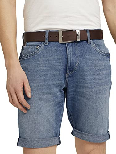 Tom Tailor Herren Tom Gürtel, Braun, 80