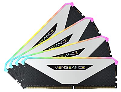 Corsair Vengeance RGB RT 32 GB (4 x 8 GB) DDR4 3.600MHz C18 Arbeitsspeicher (Dynamische RGB-Beleuchtung, Optimiert für AMD 300/400/500 Series, Kompatibilität mit Intel 300/400/500 Series) Weiß