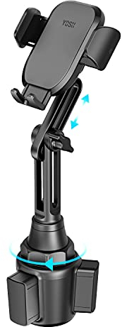 YOSH Support Téléphone Voiture Porte Gobelet, Universel Porte Smartphone Voiture, Rotation 360 avec poignées à Trois côtés pour iPhone Samsung Huawei
