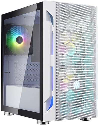 SilverStone Technology FARA H1M PRO- Fara H1M Micro-ATX Gaming Computer Chassis mit ARGB-Beleuchtung, Weiss, weiß, SST-FAH1MW-PRO