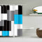 BOYOUTH Duschvorhang mit geometrischem Muster, Digitaldruck, Polyester, wasserdicht, mit 6 Haken, 89 x 178 cm, Schwarz, Grau, Himmelblau, Weiß