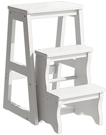 YNSHOP Sgabello in Legno Scala A Tre Gradini Pieghevole per La Casa Scala per Salire A Due Gradini Supporto per Fiori da Balcone Sgabello per Il Cambio delle Scarpe in Legno