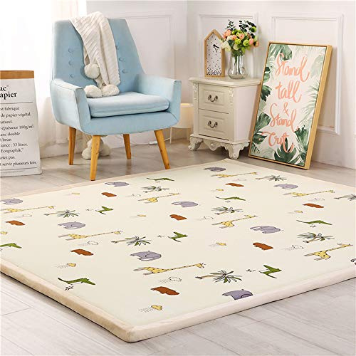 Loartee Samtmatte Teppich Matte,Kinderteppich Krabbeldecke Groß,3cm Dick Krabbelteppich,Gymnastik Teppich,für Baby,Kinderzimmer,Schlafzimmern