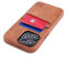 Dockem Genuine Leather Card Case for iPhone 13 Pro with Built-in Metal Plate for Magnetic Mounting, Stitched-on Wallet with 2 Credit Card Holders, 6.1 Pro M2GL [Light Brown]