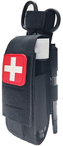 GZWER Taktischer Tourniquet-Taschen-Halter, TQ-Tourniquet-Etui, Trauma, medizinische Scherentasche (schwarz)