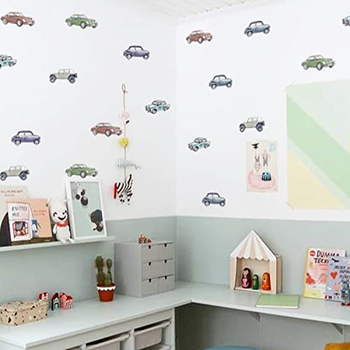 funlife Wandaufkleber Wandsticker Fahrzeug für Jungen Boy, selbstklebende, matte Wandtattoos Wanddeko PVC Wandbild nur für weiße Wand, Kinderzimmer, Autos