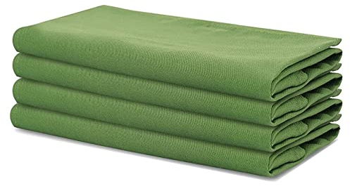 Sweet Needle – Packung mit 4 übergroßen Servietten aus 100% Baumwolle, 45 cm x 45 cm, Grün – Schwerer Stoff für den täglichen Gebrauch mit auf Gehrung geschnittenen Ecken