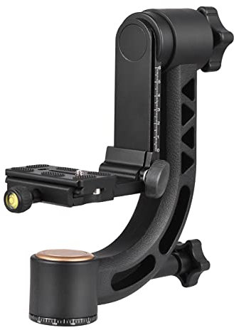 HUIOP Heavy Duty 360° Panorámico Gimbal TR Head Aleación de Aluminio 15 kg / 33 lbs Capacidad de Carga con Tornillo de 1/4 Pulgada Placa de liberación rápida Nivel de Burbuja para cámaras DSLR