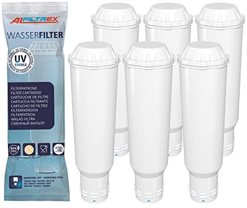 ALFILTREX 6er-Pack Kaffeemaschine Wasserfilter ersetzt Filterpatrone F088, EA829S von Krups, NIRF700 Frischwasserfilter 390700100 von Nivona, Pro Aqua Cartridge 192830 von Melitta