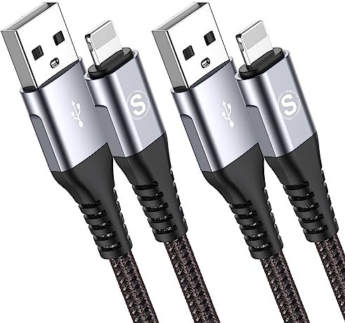MAXGROUP 2Pack 2M iPhone Charger Cable, MFi Certified Fast Charging Ligtning, Braided Apple Compatible with 14 Pro 13 mini 12 11 XS X XR 8 plus 7 6 iPad AirPods and More, Black