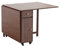 COMUHOME Mesa de comedor plegable extensible con 2 cajones y 4 ruedas para sala de estar, cocina, granja, ahorro de espacio, color nogal
