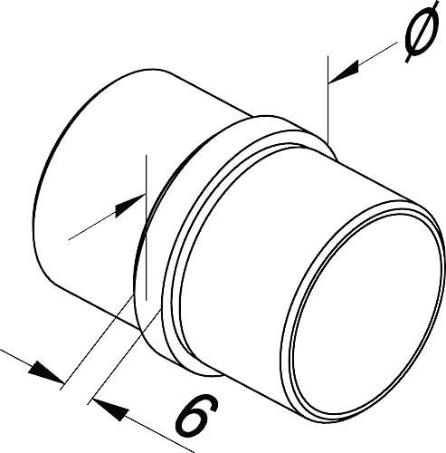 Steckfitting gerade, für Rohr Ø 42,4x2,5 Edelstahl V2A Rohrverbinder Verbinder für Rohre Geländerbau Geländer Treppen Balkongeländer Terrassengeländer Balkon Terrasse