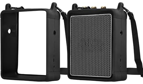 kwmobile Silicone Case Compatible with Marshall Stockwell II - Case Protective Mini Speaker Cover - Black