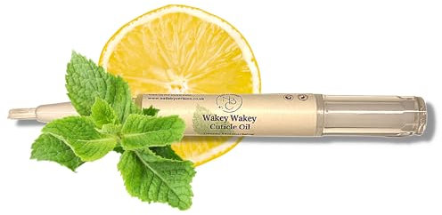 Wakey Wakey cuticle oil 3ml twist pen, vegan & cruelty free. Soft brush application. Prevents hang nails. Moisturises cuticles. Minty fresh scent. Natural ingredients…
