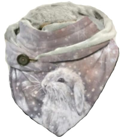 Hiseng Bufanda Triangular para Mujer Invierno e Otoño, Animal Conejo Impresión Bufandas con Hebilla Suave Cálido Cuello Alto Shawls Grande Scarf Shawls Pañuelos