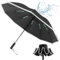 GOHHME Regenschirm Sturmfest Taschenschirm Regenschirm Umgekehrter 10 Rippen Regenschirm Reflektierend Kompakt Portable Hochwertige Regenschirme Automatik auf und zu für Herren und Damen Schwarz