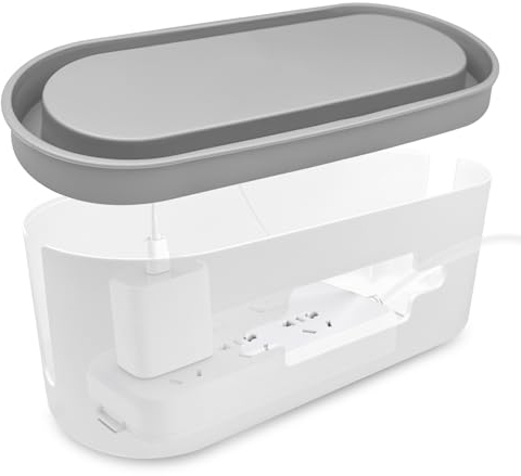 WinGluge Scatola Portas Cavi Bianco, Copri Ciabatta Elettrica, Scatolas Copri Fili Prese, Scatola Portacavi con Coperchio, Organizer Copri Fili Elettrici per Casas e Ufficio, Mantenere Cavi in Ordine