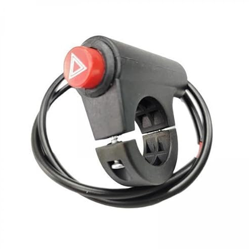 Okiyakusama 2xInterruttore Luce di Emergenza per Manubrio Moto, Interruttore Lampada di Emergenza, Installazione Semplice Da 7/8, Interruttore a Pulsante per