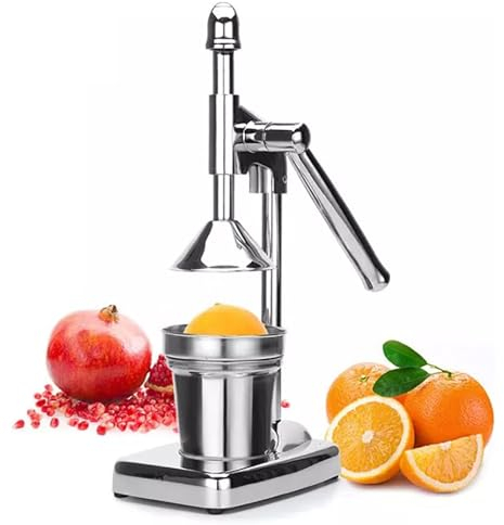 Prensa De Jugo Comercial De Hierro Fundido, Exprimidor Manual Profesional con Base De Taza Antideslizante Y Palanca De Ahorro De Esfuerzo, Silencioso Sin Electricidad, para Naranjas, Limones