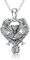 AXELUNA Rabe Halskette 925 Sterling Silber Retro zwei Krähen Anhänger Halskette für Frauen Einzigartige Liebe Herz geformt Krähen Schmuck Geschenk für Tierliebhaber