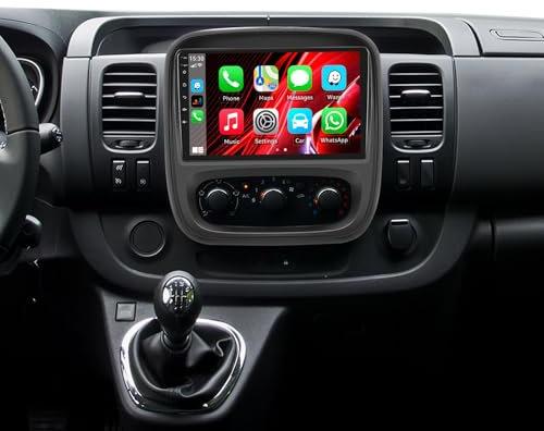 [2+64G] SIXWIN Android 13 Radio Coche para Opel Vivaro B/Renault Trafic/FIAT Talento/Nissan NV300 con CarPlay&Android Auto&Mirrorlink,9 Pulgadas Pantalla Táctil con Bluetooth/WiFi/GPS/FM/RDS/USB