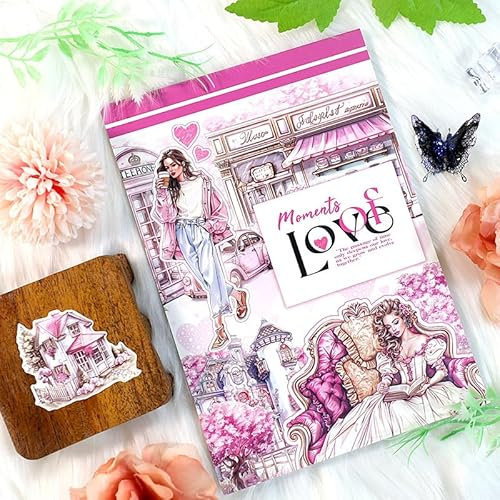 Journaling Stickerbuch für Erwachsene, 280 vorgeschnittene europäische und amerikanische Charaktere Alice Ästhetische Aufkleber, PET (91103)