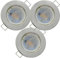 3er Set Flache MCOB LED Modul Einbauleuchten | Farbe Edelstahl gebürstet | 5W | 230V | Starr | Klemmring | LED Spots für die Decke bei wenig Einbautiefe | Wohnzimmer | Küche | Schlafzimmer usw.