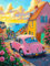 NANASUGUR Peinture Numéro Adulte Enfants, Kits de Peinture au Numéro Loisir Creatif, Peinture par Numero,Voiture rose sans Cadre (40 x 50 CM)