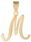 Amberta 9 Karat Gold Italian Charms Anhänger für Damen und Herren | Buchstaben Anhänger Gold | Buchstabenanhänger Für Ketten | Alphabet Anhänger Gold: Charm Buchstabe Gold Letter M
