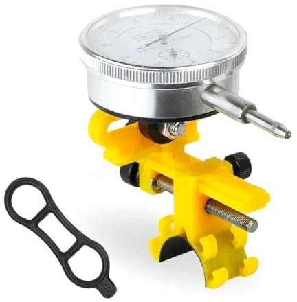 Hapihom Fahrradrad-Drehständer, Zentrierständer für Fahrradräder, Messuhr-Messgerät-Set, Fahrradfelgen-Einstellwerkzeuge mit Messuhr, für 26 27,5 29 700C Rennrad-Mountainbike Gelb