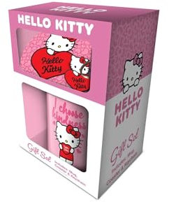Pyramid International Hello Kitty My Heart Mug, Coaster & Keychain Gift Set – Adorable and Collectible Hello Kitty-Themed Set Ideal for Home, Office, or Gifting to Fans and Collectors