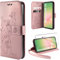 ivencase Handyhülle für Samsung Galaxy A56 5G Hülle mit 1 Stück Hartglas Schutzfolie, Flip Lederhülle Tasche Magnet Kartenfach Schutzhülle für Samsung A56 5G - Roségold