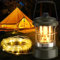 LED Campinglampe Tragbar, Superhell wiederaufladbare Suchscheinwerfer mit 15M Camping Lichterkette Aufrollbar, wasserdichte Campinglampe Taschenlampe für Zelt Camping, Hofdeko, Wandern und Notfall