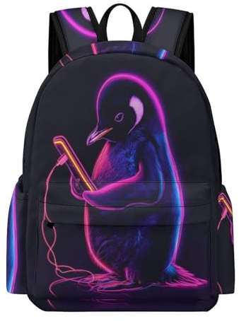TPISLI Rucksack Jungen 8 Jahre Pinguin Rucksack Für Kinder Von 10 Bis 11 Jahren Schulranzen 1 Klasse Pinguin-Motiv Leichter Reise Outdoor Freizeit