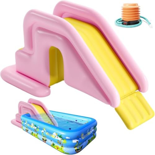 Tobogán de Agua Inflable Tobogán de Piscina(Pink)