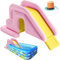 SONGDIQI Inflatable Water Slide, Paddling Pool Slide, Inflatable Slide Step for Pool(Pink)