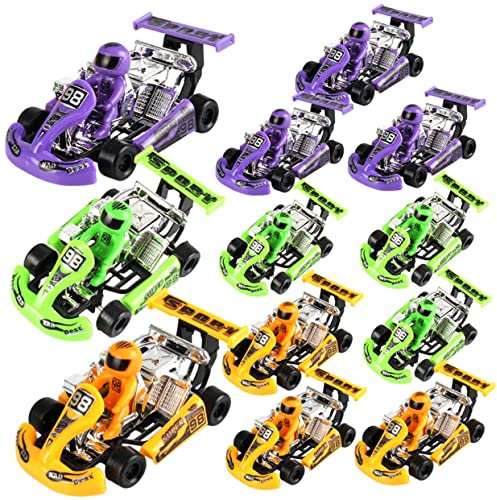 CVUTOVO 12Stücke Teiliges Pull Back Spielzeugauto für Kart Spielzeugautos ohne Batterie Fördert Eltern Junge Mädchen Beziehungen und Logisches als Mitgebsel für Geburtstagsfeiern