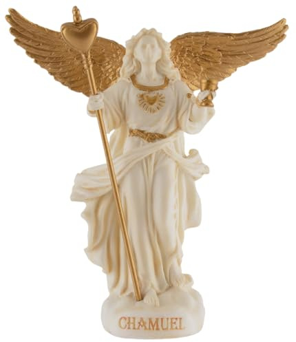 VOGLER Joh. Vogler GmbH Erzengel Chamuel, Engel der Liebe, Miniatur, aus Kunststein angefertigt, von Hand mit Goldfarbe bemalt, Veronese Kollektion, 708-78195