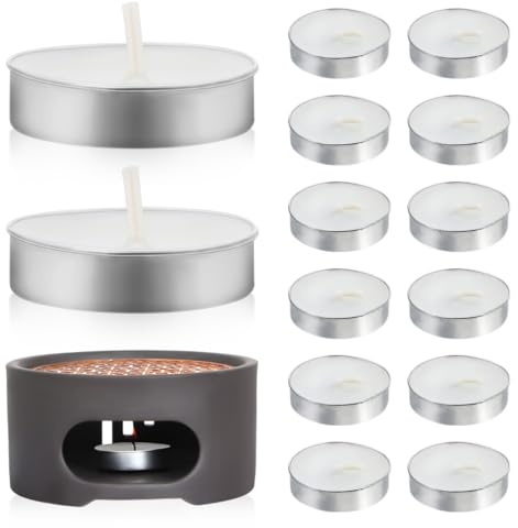 SHINEOFI 20 Stück Teelichter für Teewärmer Teelicht Kerzen für Stövchen | Rauchfreie Kleine Kerzen für Teekanne Warmhalter Tischdeko Duftlampe und Kerzenhalter Brenndauer für Zuhause Hochzeiten